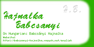 hajnalka babcsanyi business card