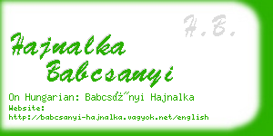 hajnalka babcsanyi business card